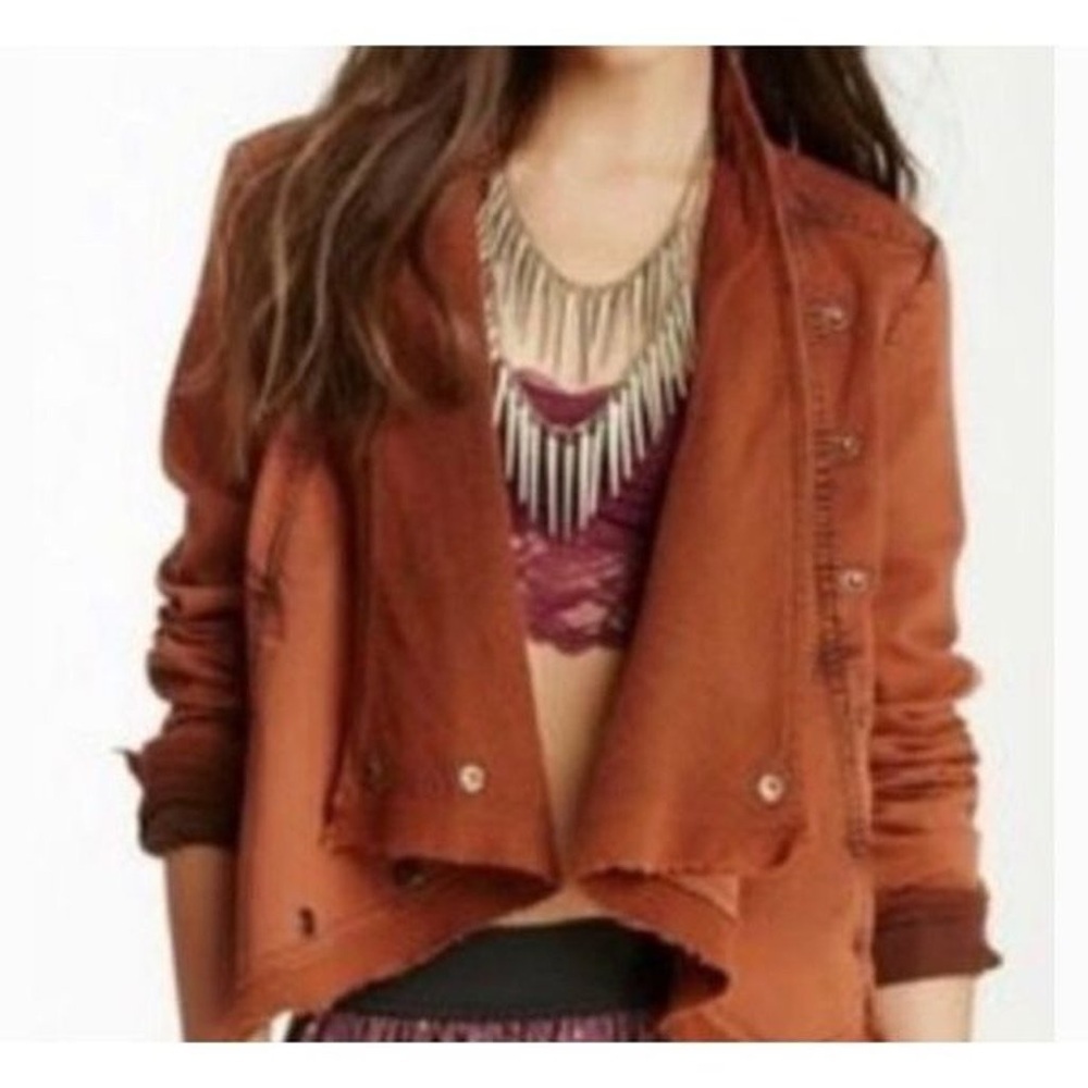 Free People Boho Drape Raw Hem Jacket S - Picture 2 of 11